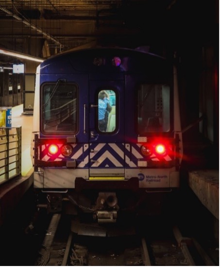The back of a subway train